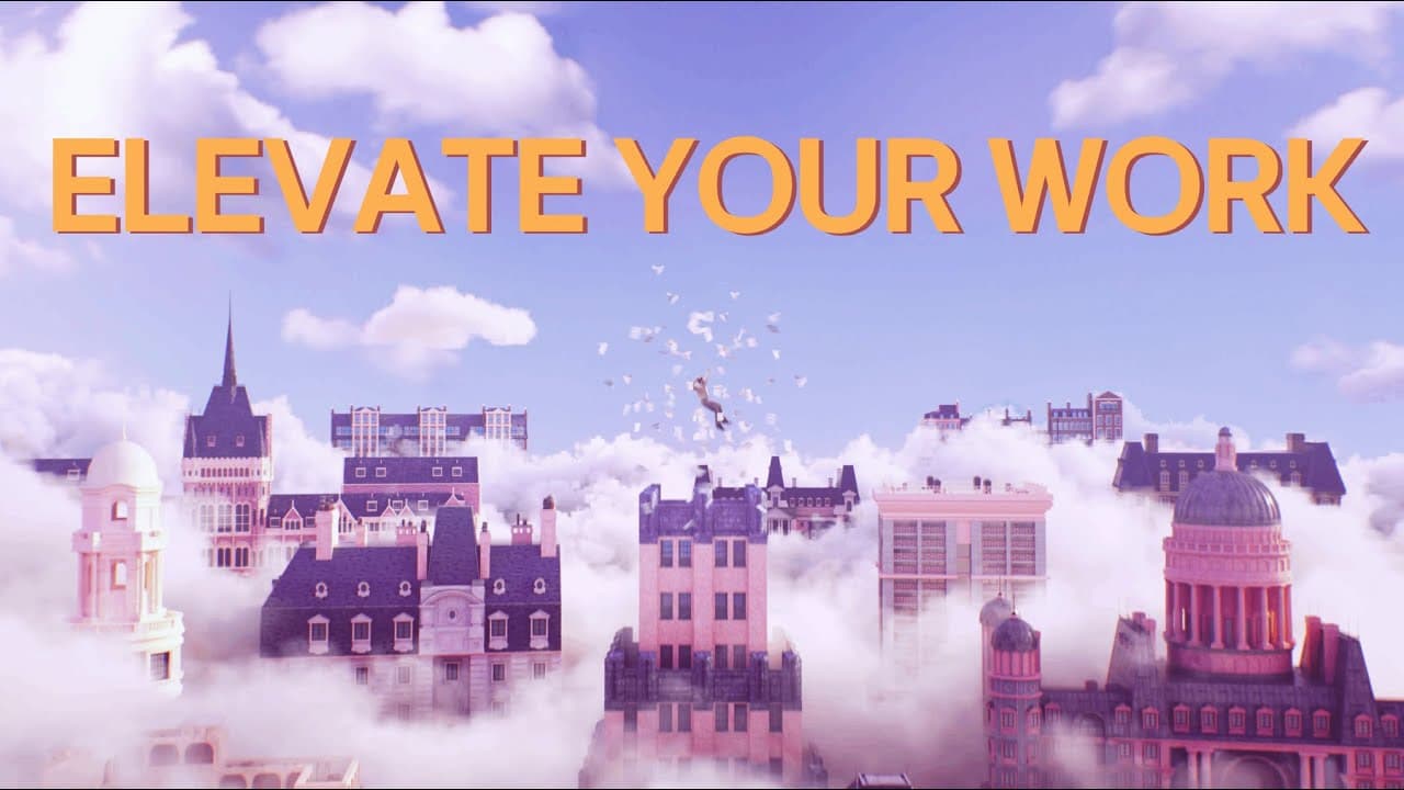Elevate Your Work 캠페인 영상의 타이틀 장면